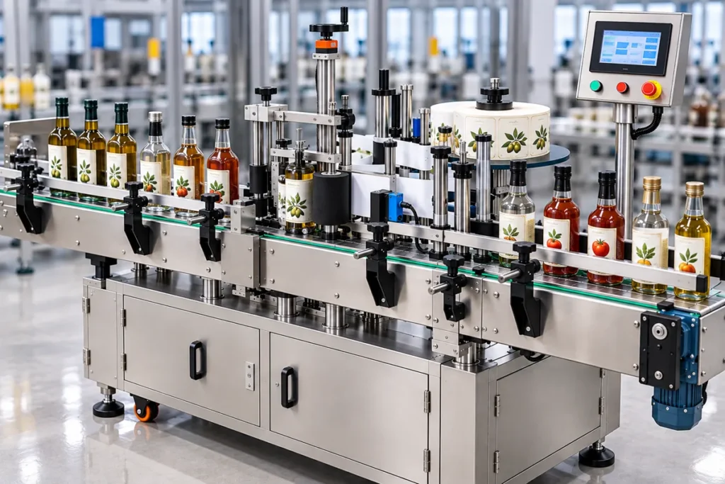 Industrial Glass Bottle Labeling Line